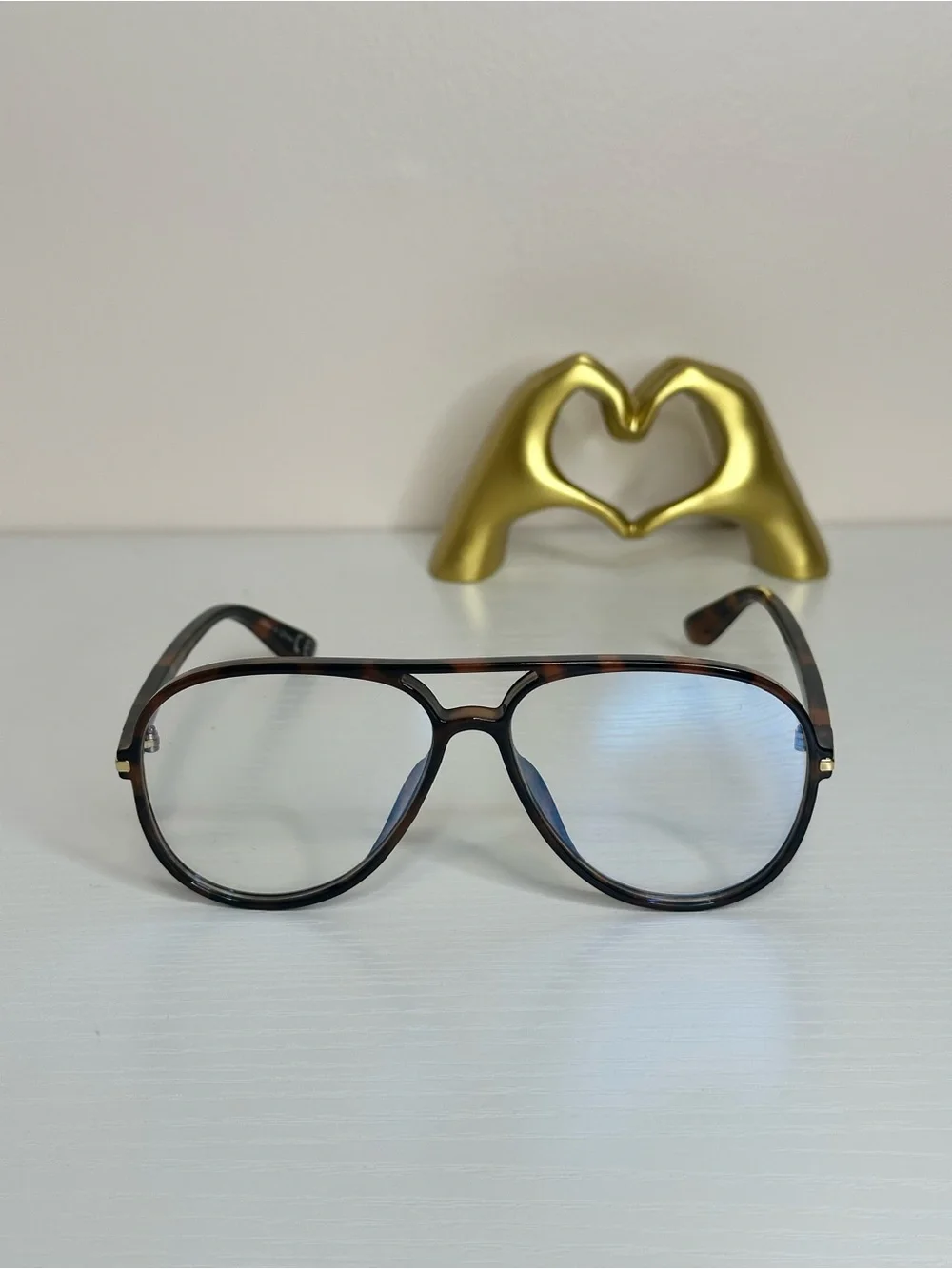 NEW House of Harlow Blue Light Aviator Glasses Tortoise +0.00